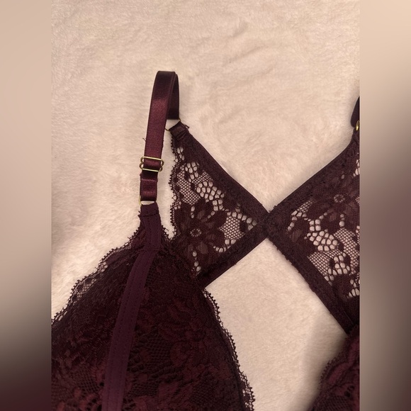 Body Frosting Size Large Padded Lined Back Bralette Color Plum - Picture 9 of 9